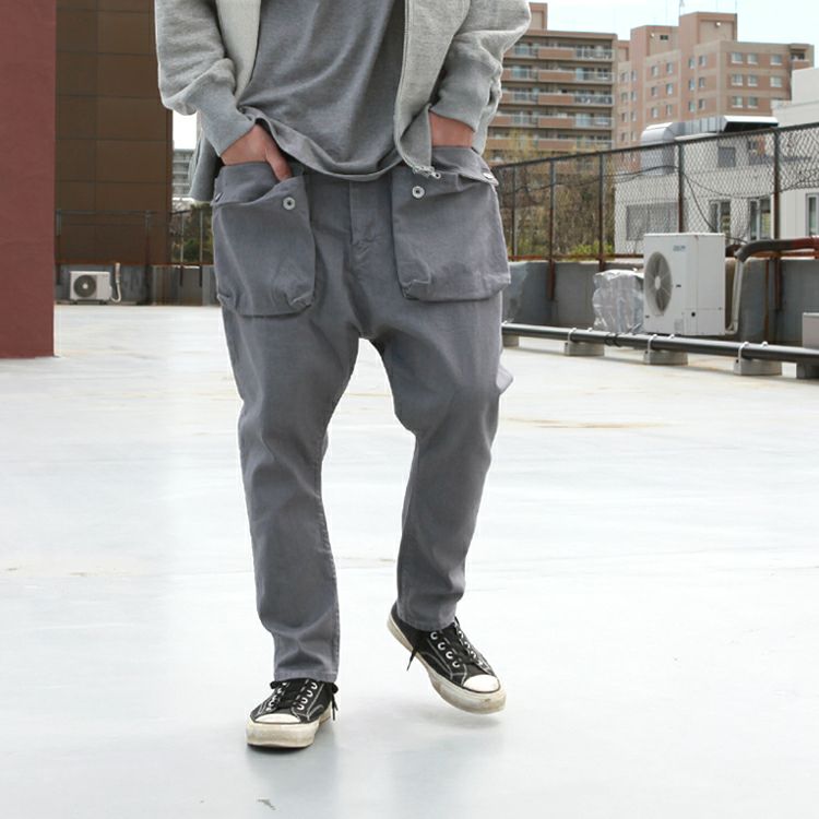 NATAL DESIGN G55 Sarouel Flap Denim Pants -GRAY- | Brownfloor clothing