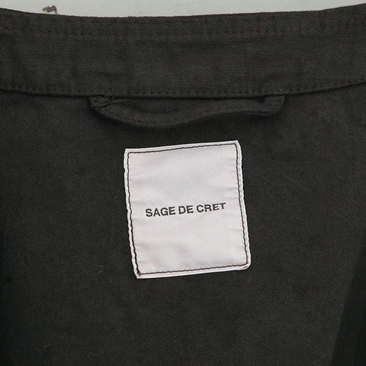 SAGE DE CRET Co/Liバックサテン ノーカラーBDUタイプジャケット