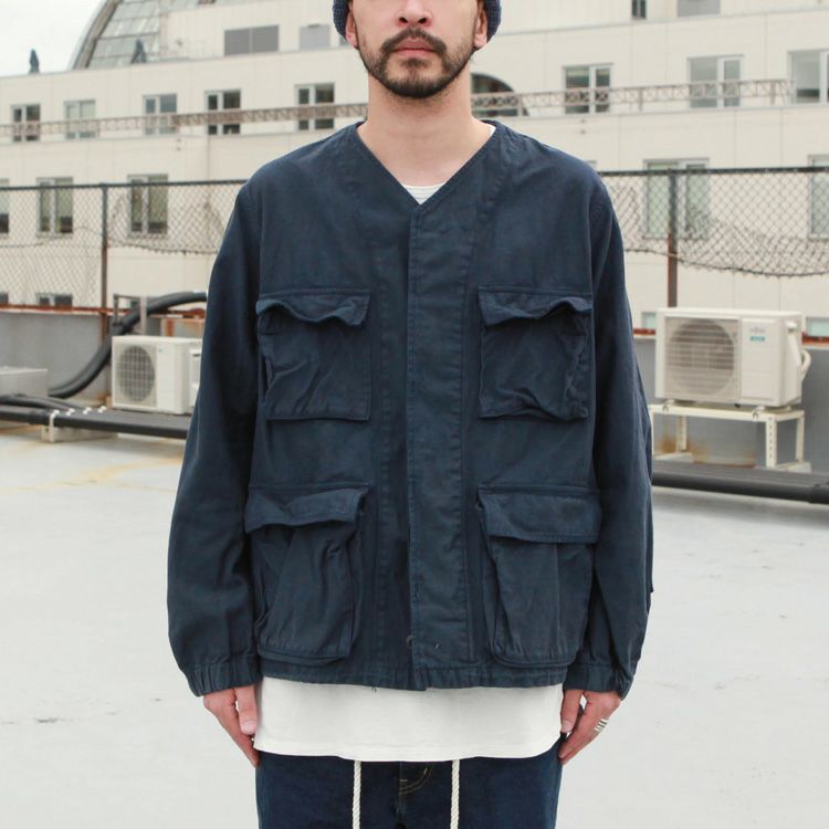 SAGE DE CRET Co/Liバックサテン ノーカラーBDUタイプジャケット