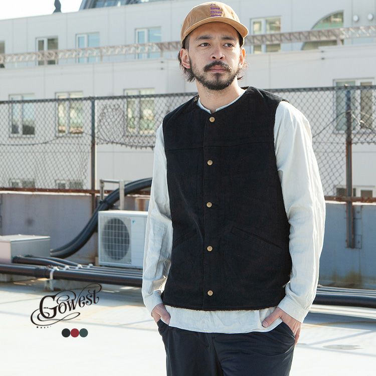GOWEST BOA VEST / 8W CORDUROY | Brownfloor clothing