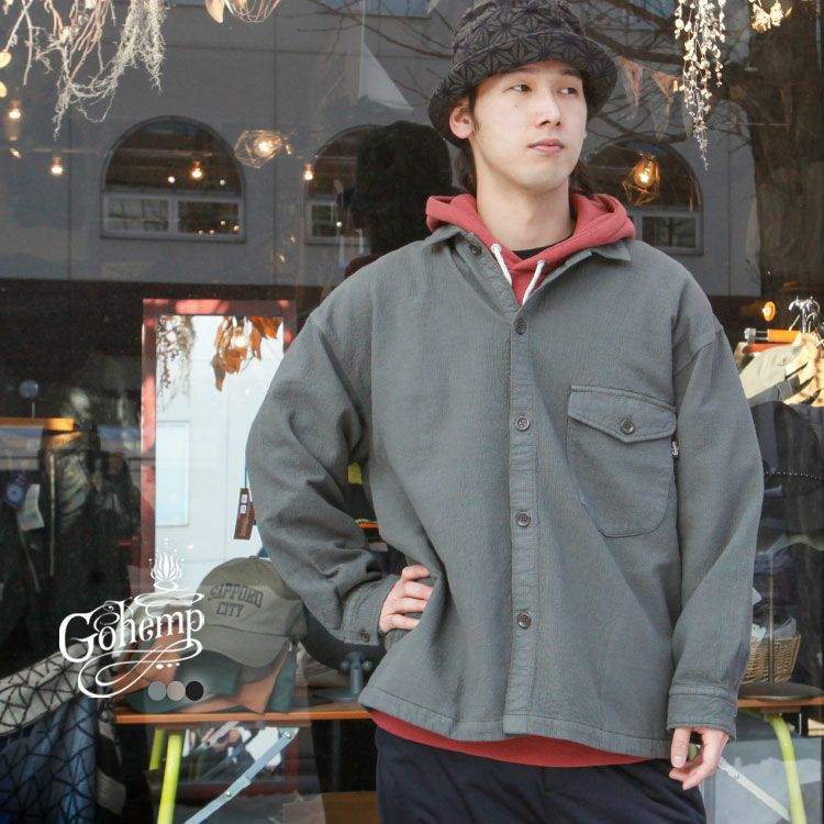 【GOHEMP】EQUIPMENT NO COLLAR COAT / L 楽天市場】GOHEMP ゴーヘンプ QUILT NO COLLAR COAT キルティング